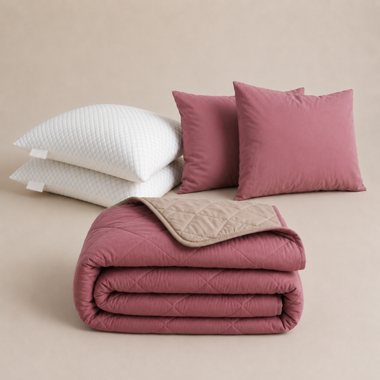 Cooling Comfort Bundel | 1 zomerdekbed + 2 slopen + 2 Cooling Hoofdkussens | Old Pink