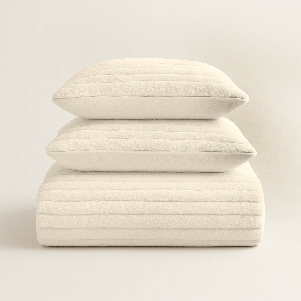 Housse de couette Teddy Rib Offwhite