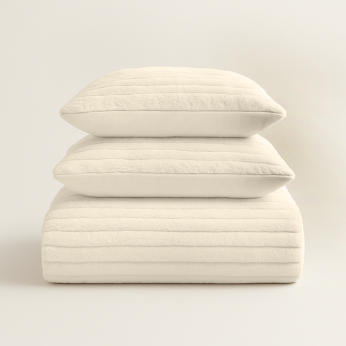 Housse de couette Teddy Rib Offwhite