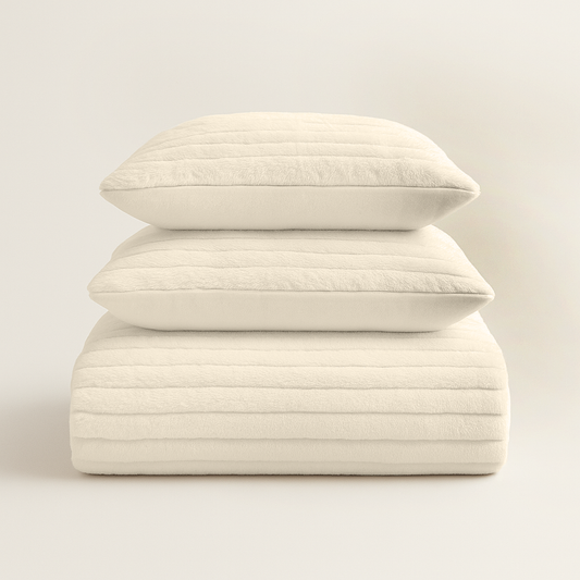 Dekbedovertrek Teddy Chunky Rib™ Cappuccino White