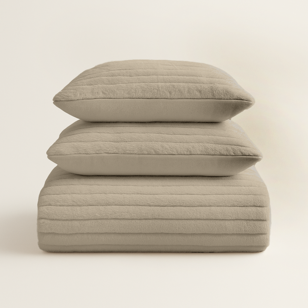 Housse de couette Teddy Rib Offwhite