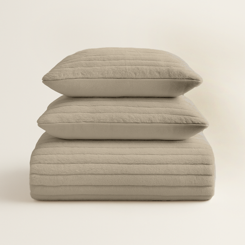 Housse de couette Teddy Rib Offwhite