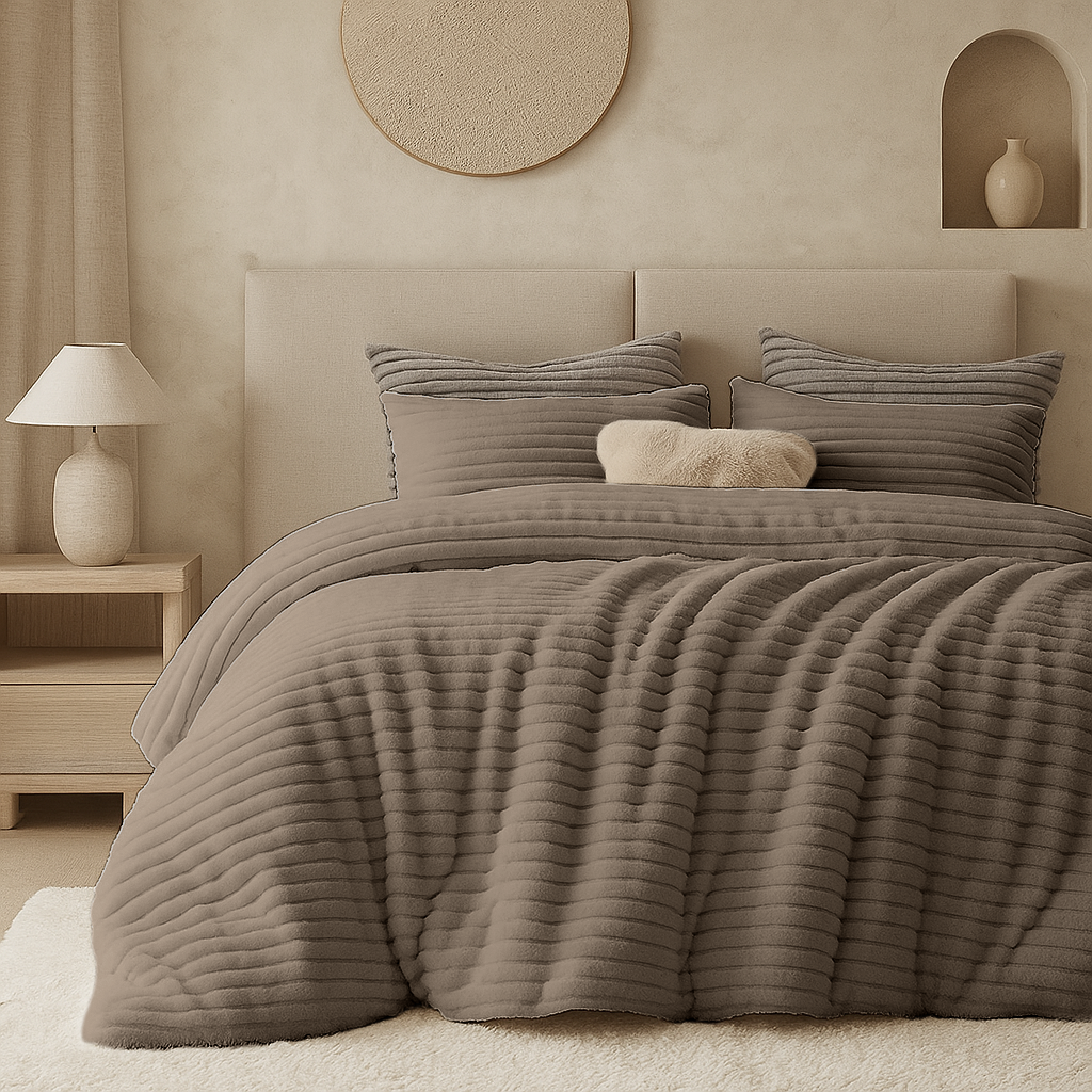 Housse de couette Teddy Rib Offwhite