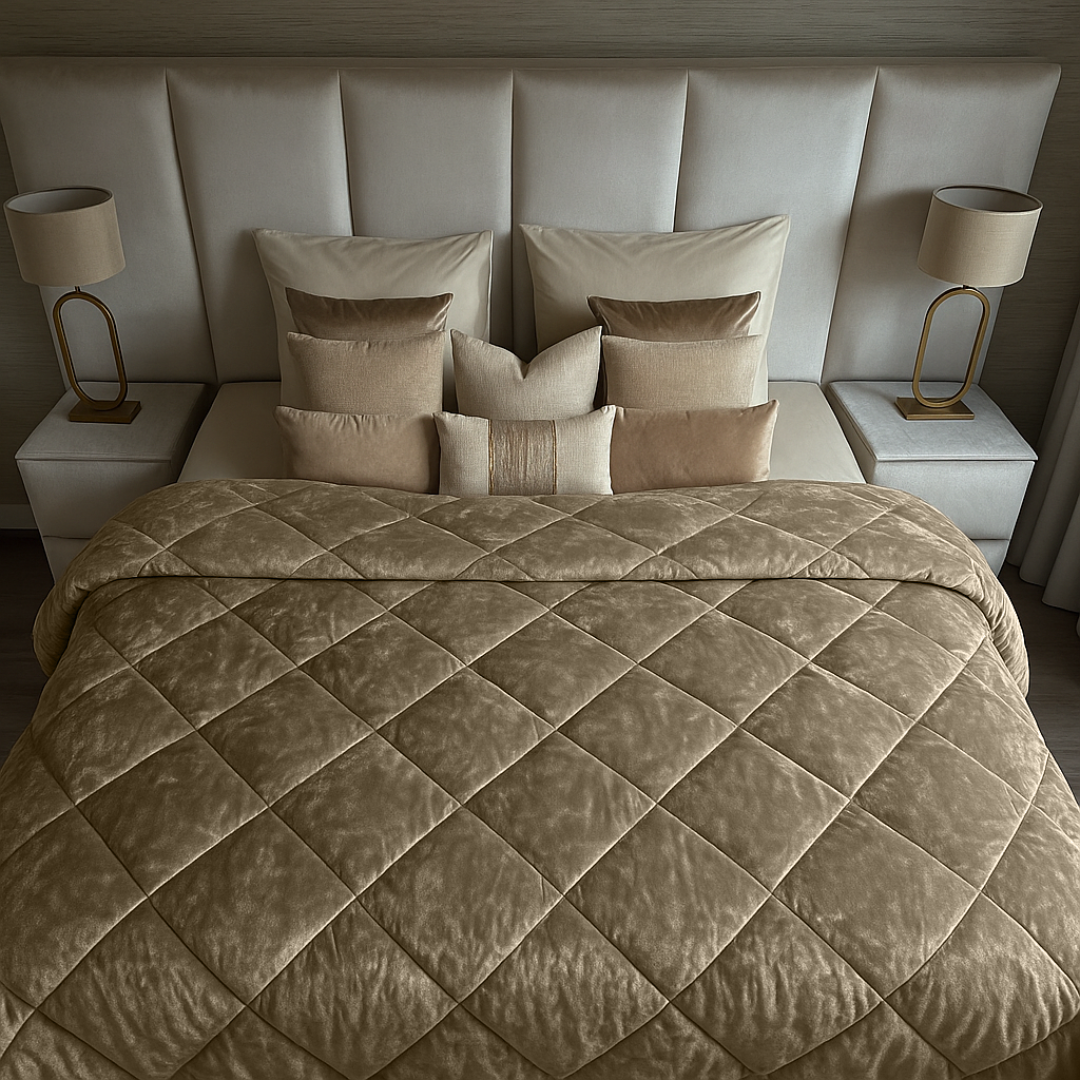 Kussenslopen Velvet Chenille Taupe/Grey 60x70 cm 2-pack