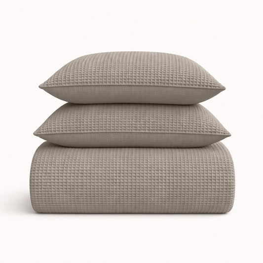 Dekbedovertrek set Waffle Taupe