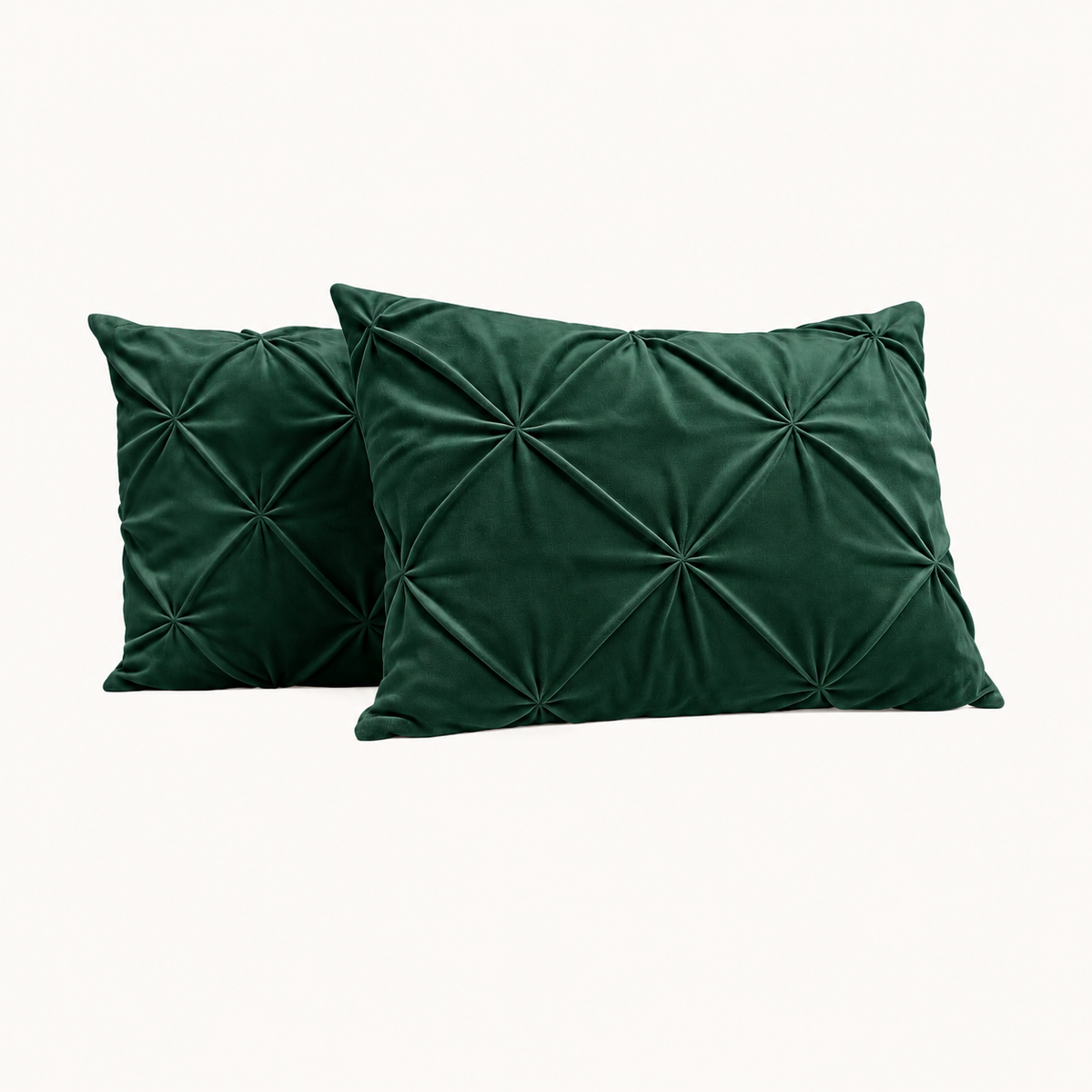 Kussenslopen Velvet Diamond Donkergroen 60x70cm 2-Pack