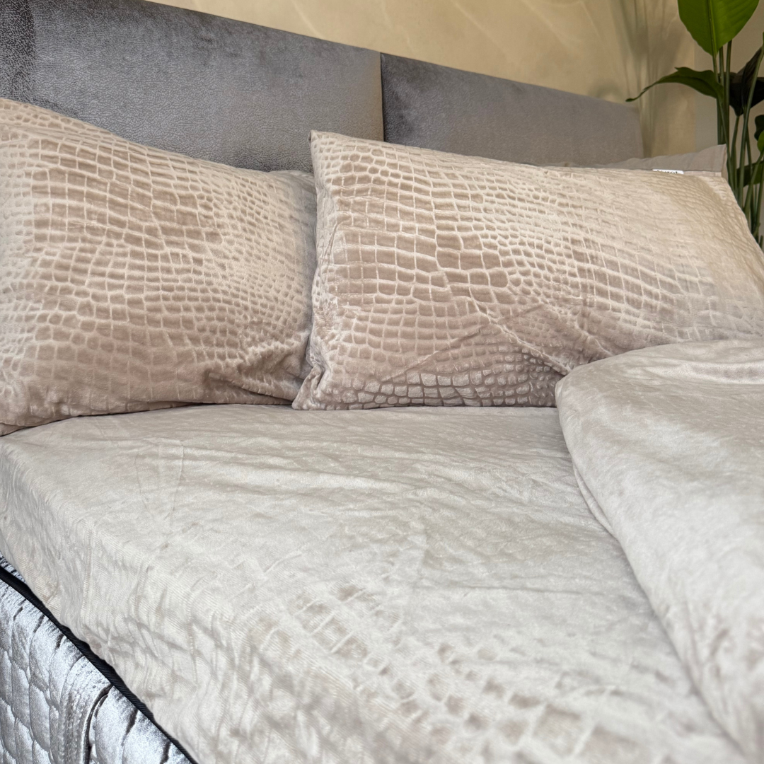 Matras Hoeslaken Velvet  Snake Skin - Desert Taupe