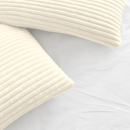 Kussenslopen Teddy Chunky Rib™  Cappuccino White 60x70cm 2-Pack