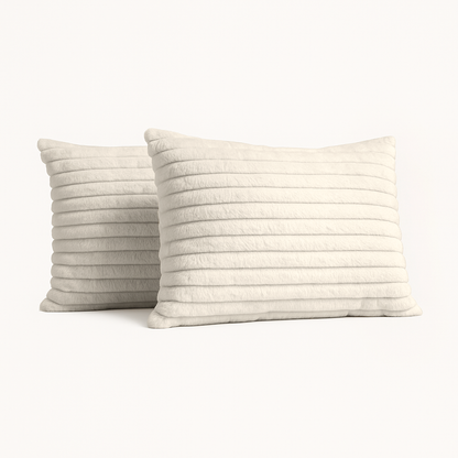 Kussenslopen Teddy Chunky Rib™  Cappuccino White 60x70cm 2-Pack