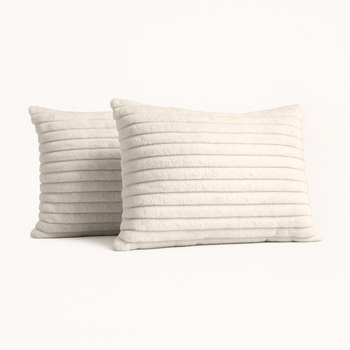 Kussenslopen Teddy Chunky Rib™  Cappuccino White 60x70cm 2-Pack