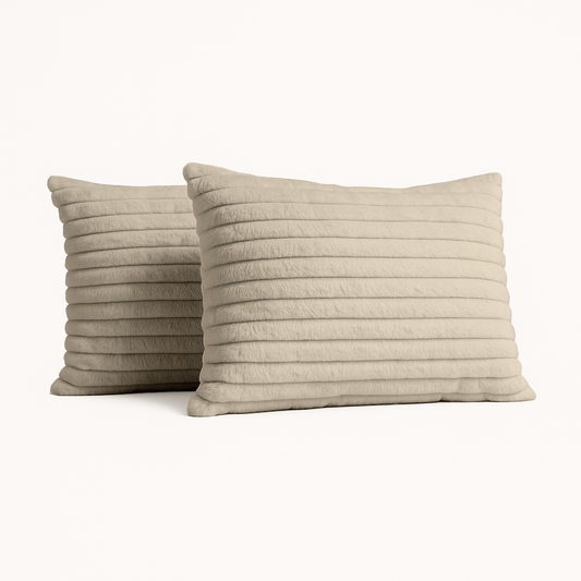 Kussenslopen Teddy Chunky Rib™  Sand 60x70cm 2-Pack
