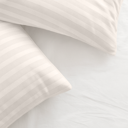 Kussenslopen Hotel Stripe Satin Offwhite 60x70cm 2-Pack