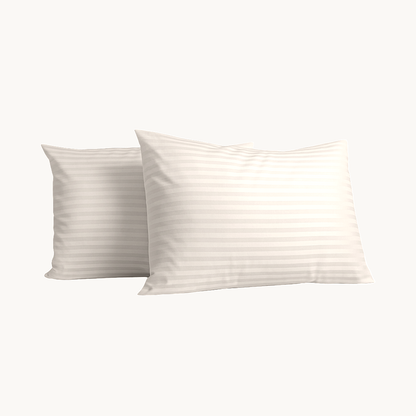 Kussenslopen Hotel Stripe Satin Offwhite 60x70cm 2-Pack