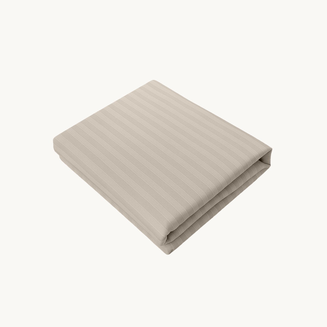 Kussenslopen Hotel Stripe Satin Taupe/grey 60x70cm 2-Pack