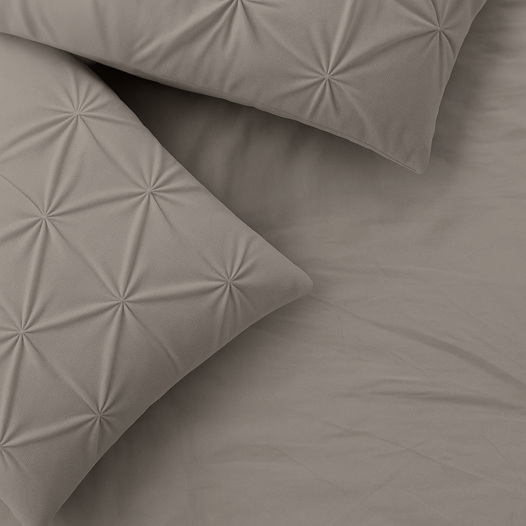 Kussenslopen Mat Satijn Diamond Taupe 60x70cm 2-Pack