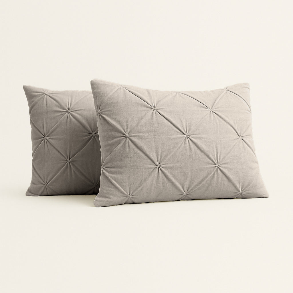 Kussenslopen Mat Satijn Diamond Taupe 60x70cm 2-Pack