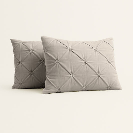 Kussenslopen Mat Satijn Diamond Taupe 60x70cm 2-Pack