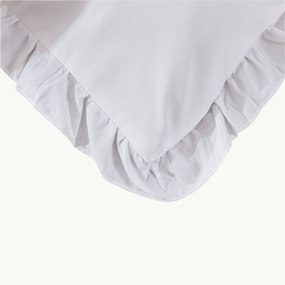 Kussenslopen Mat Satijn Ruffles White 60x70cm 2-Pack