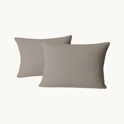 Kussenslopen Waffle Taupe 60x70cm 2-Pack