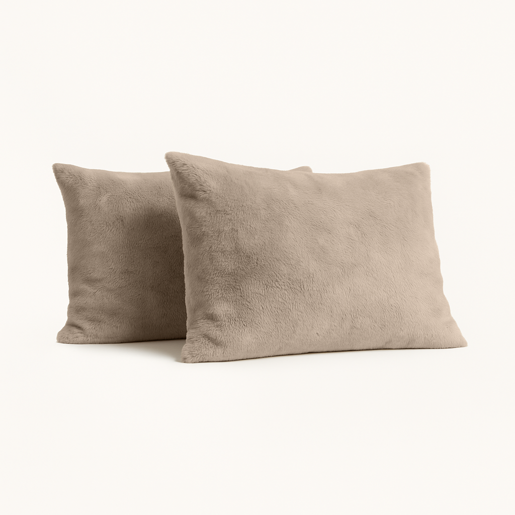 Taies d'oreiller Teddy - Café Glacé Taupe