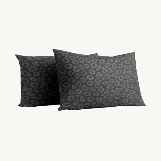 Kussenslopen Velvet Panther Skin Dark Grey 60x70 cm 2-pack