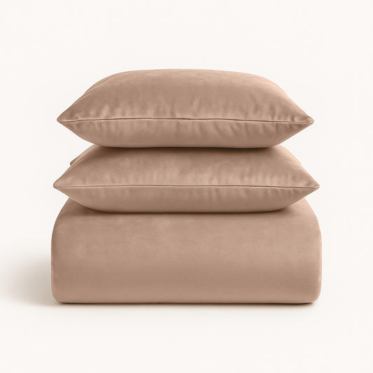 Parure housse de couette - Velours/Velours Nude