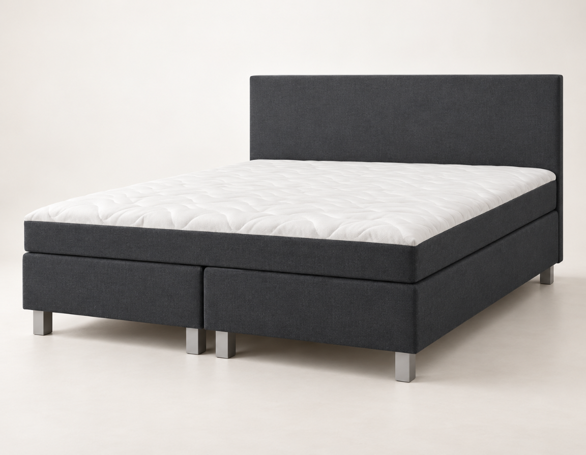 Y-NOT Nora boxspring Antraciet – compleet bed