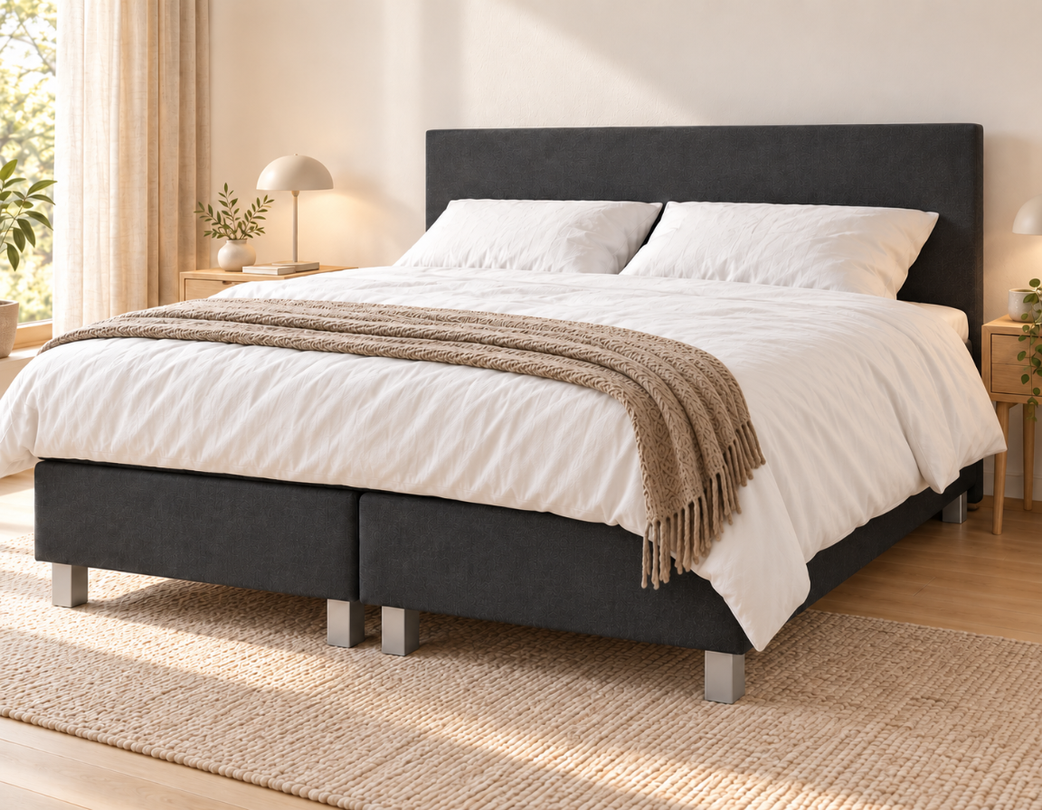 Y-NOT Nora boxspring Antraciet – slaapkamer