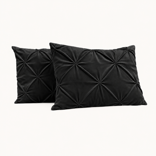 Kussenslopen Velvet Diamond Zwart 60x70cm 2-Pack