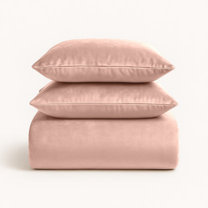 Parure housse de couette - Velours/Velours Rose Rose