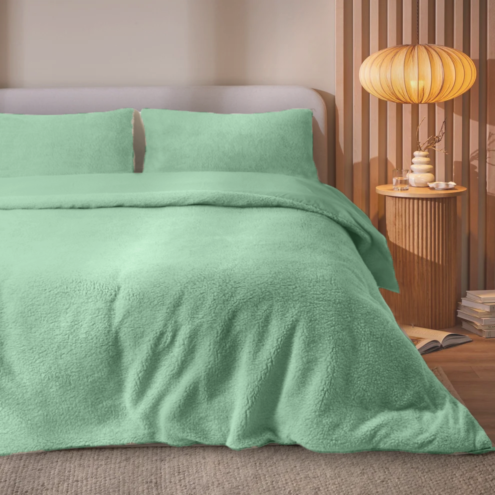 Dekbedovertrek set Teddy Matcha Tea Groen