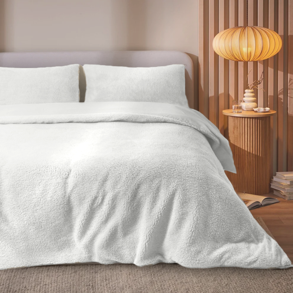 Parure housse de couette Teddy Sleep on Clouds Blanc