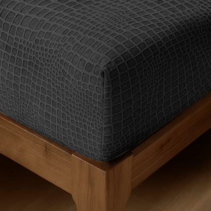 Matras Hoeslaken Velvet  Snake Skin - Jet Black