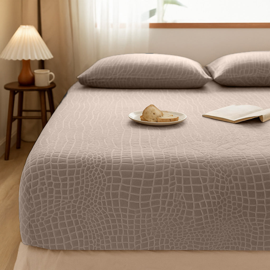 Matras Hoeslaken Velvet  Snake Skin - Desert Taupe