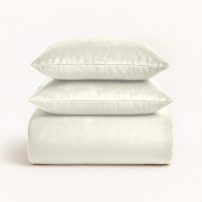 Parure de couette Velours / Velours Blanc Perle