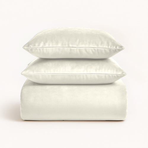 Parure de couette Velours / Velours Blanc Perle