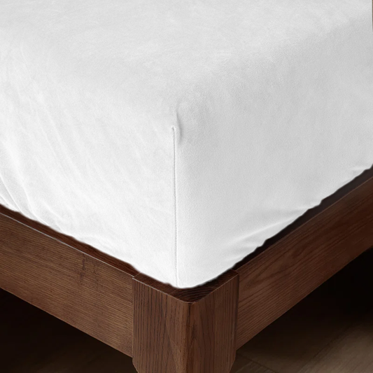 Drap-housse pour matelas velours blanc pur