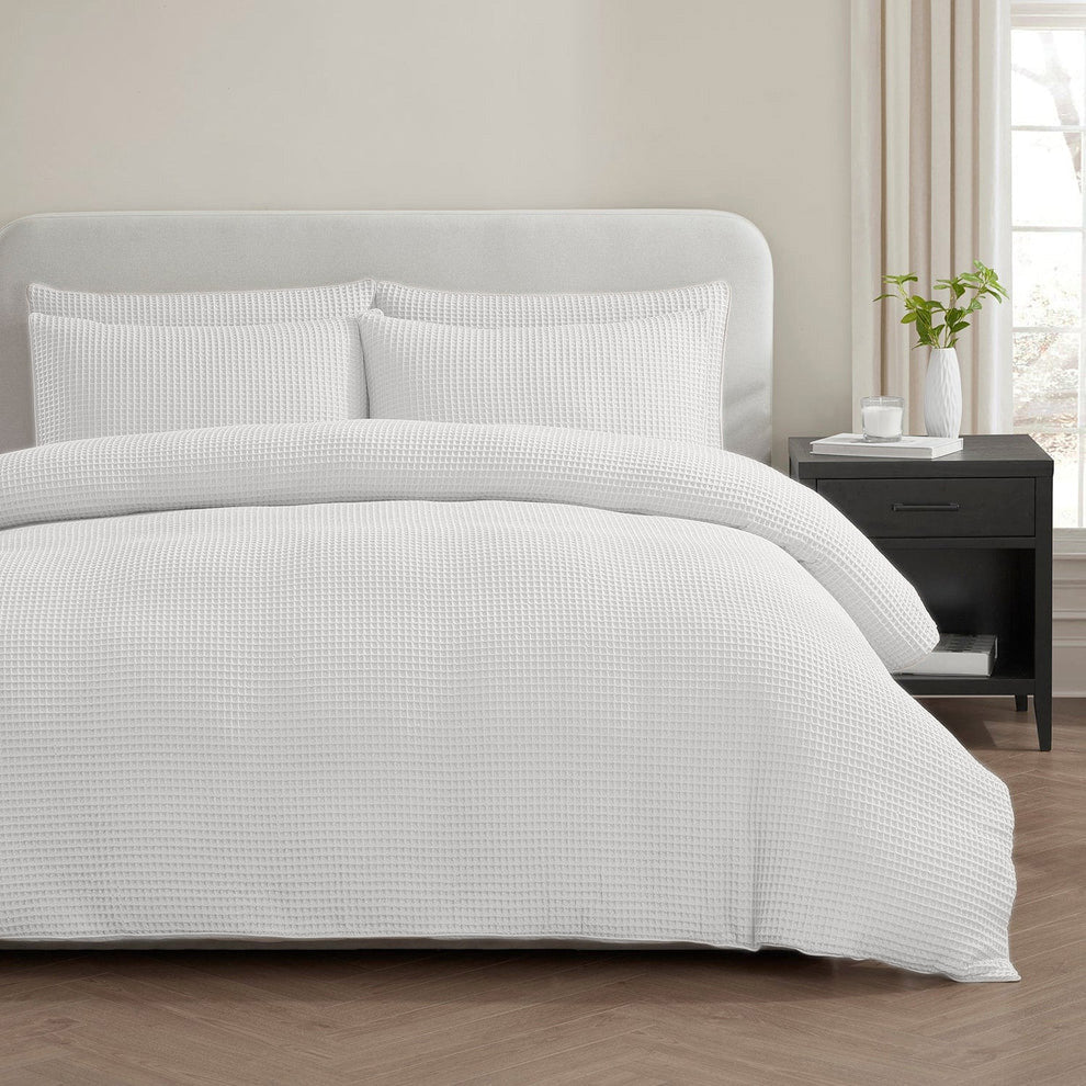 Housse de couette Waffle™ Porcelaine Blanc 