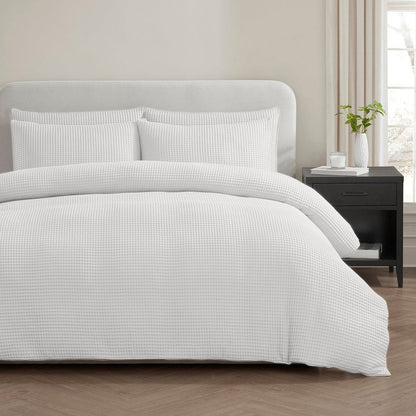Housse de couette Waffle™ Porcelaine Blanc 