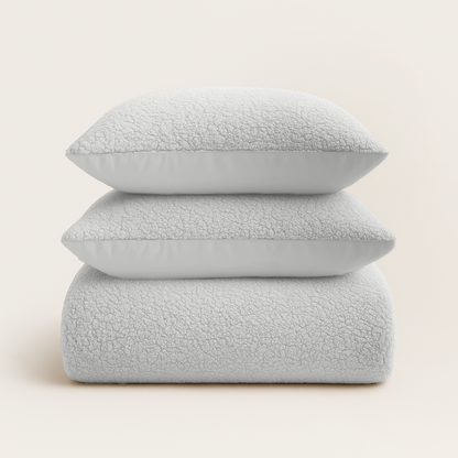 Parure housse de couette Teddy Sleep on Clouds Blanc