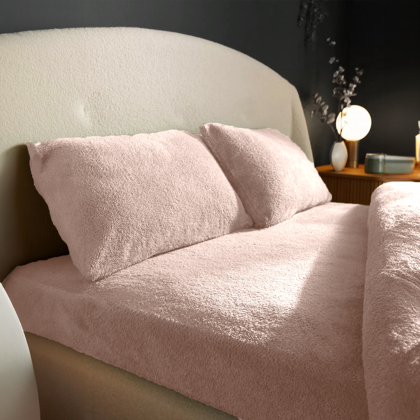 Lot de 2 draps-housses pour matelas Teddy Hug Me Rose Poudré