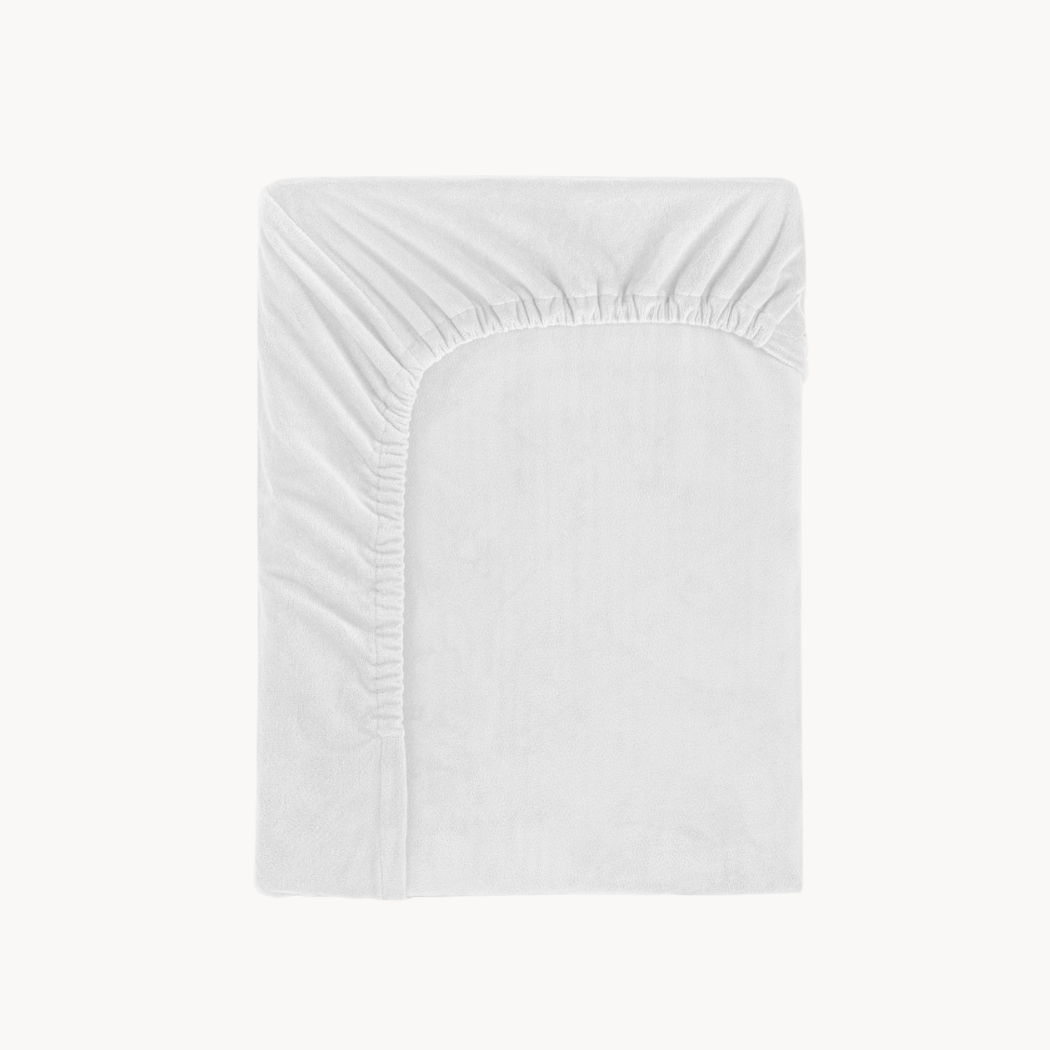 Drap-housse pour matelas velours blanc pur, lot de 2