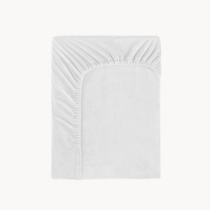 Drap-housse pour matelas velours blanc pur, lot de 2