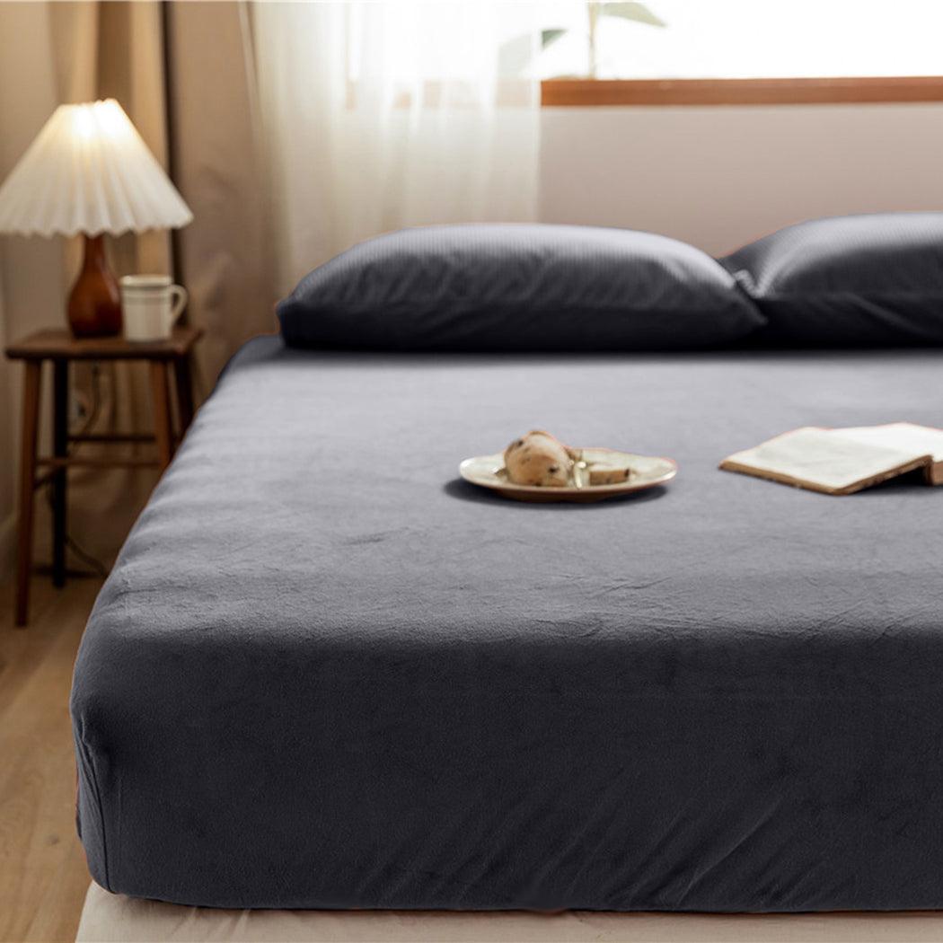 Drap-housse pour matelas en velours Earl Grey, paquet de 2