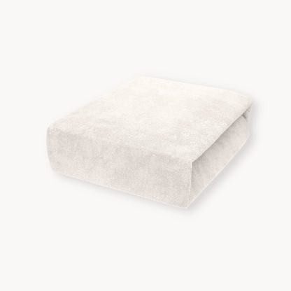 Drap-housse pour matelas velours blanc perle