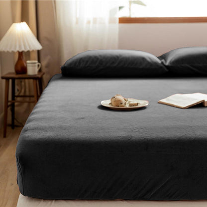 Drap-housse pour matelas velours noir obsidienne, lot de 2