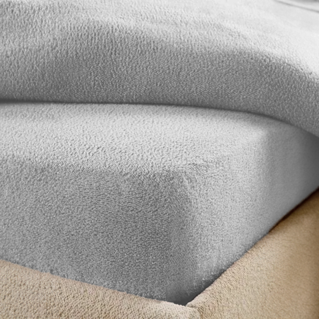 Lot de 2 draps-housses pour matelas Teddy Keep Dreaming Stone Grey