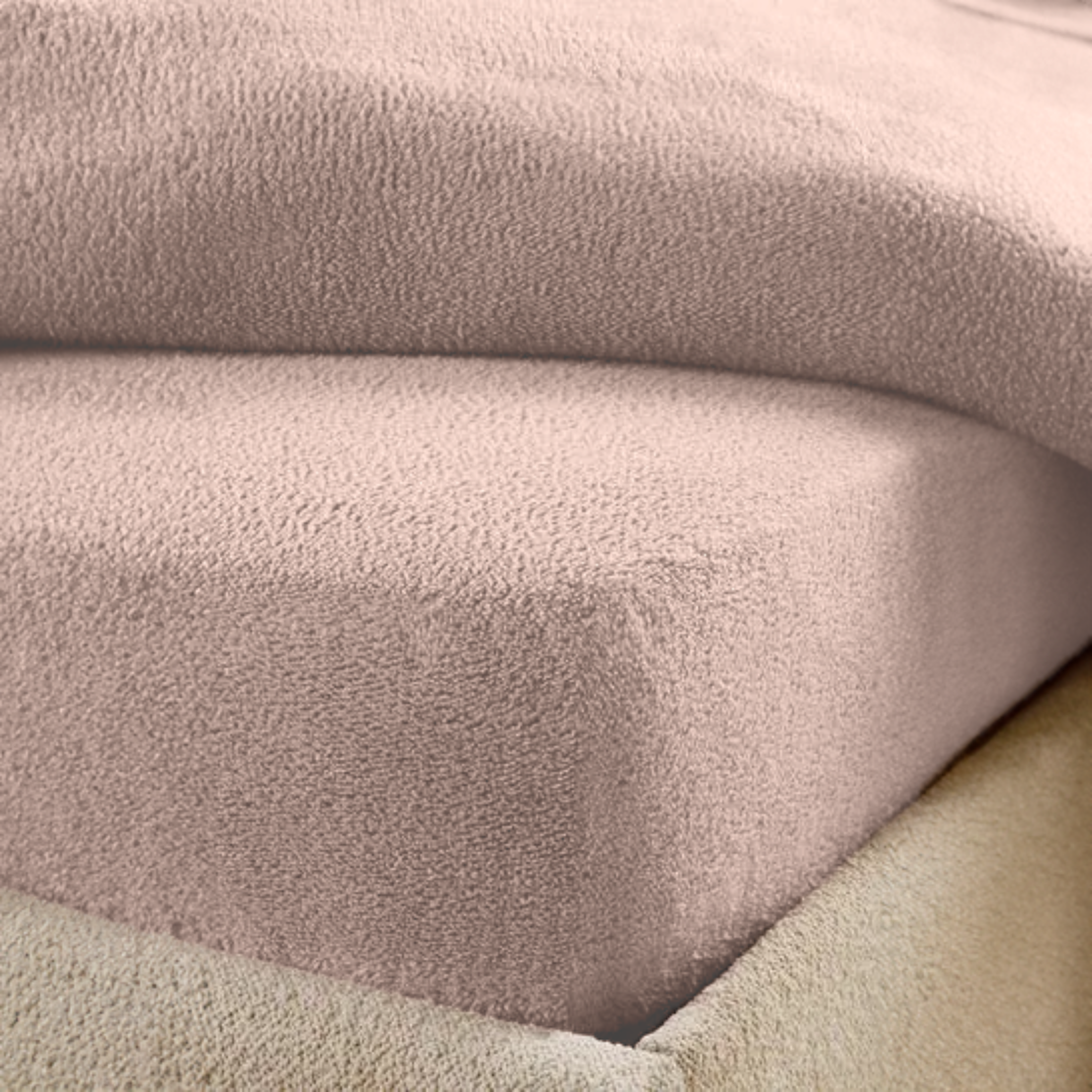 Lot de 2 draps-housses pour matelas Teddy Hug Me Rose Poudré