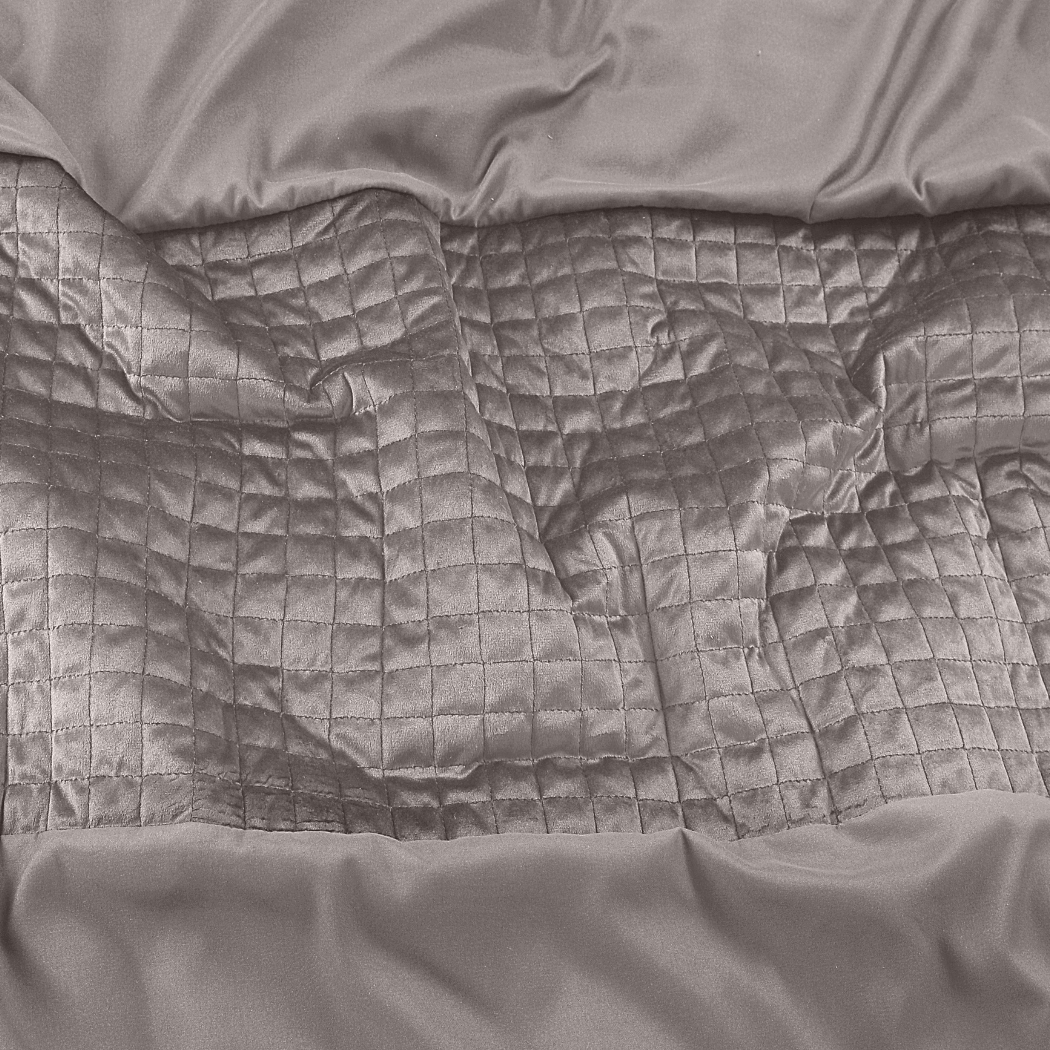 Parure housse de couette Velours/Bordure Velours Café Glacé Taupe