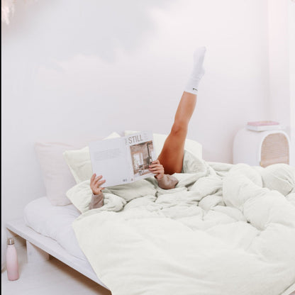 Parure housse de couette Teddy Sleep on Clouds Blanc
